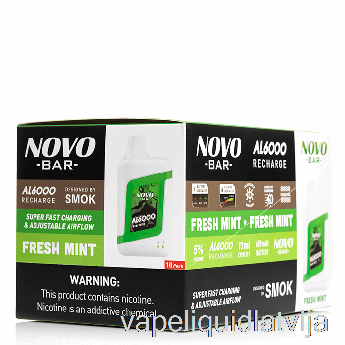 [10 Iepakojumu] Smok Novo Bar Al6000 Vienreizējās Lietošanas Vape šķidrums